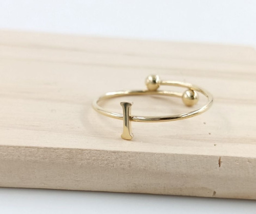 2 Uds De Anillos Con Inicial Acero Inoxidable Vie Or I Ajustable