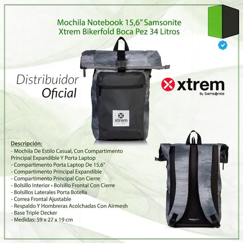 Mochila Notebook 15 6 Samsonite Xtrem Bikerfold Pez premium