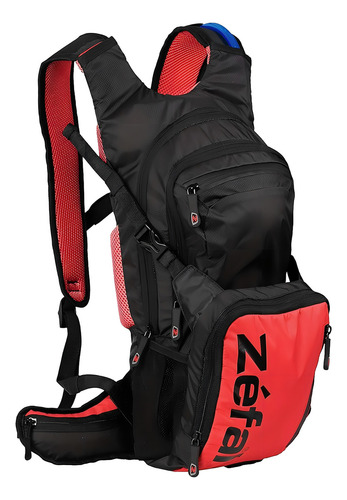 Mochila Zefal Hidratacion P/ Ciclismo Montaña Negro/rojo Color Negro Diseño de la tela Poliéster