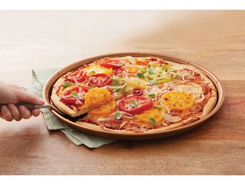 Imagen 2 de 10 de Pizzera Molde Y Rejilla 43 Cm Ceramica Pizza Wilton Titanweb