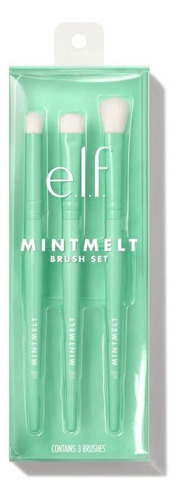 Elf Mint Melt Eyeshadow Brush Set Brochas De Ojos Por 3 Color Menta