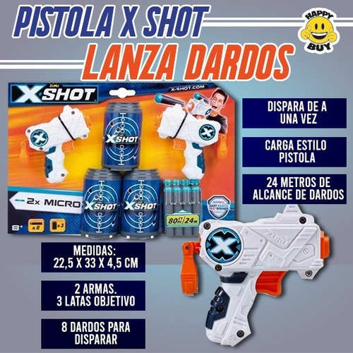 Pistola X-shot Double Micro Excel 24mts Juego Niños