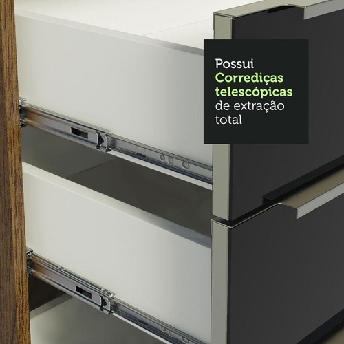 Madesa Gabinete Integral Completa 340cm Lux Rústico/negro 01