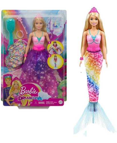 Barbie Muñeca Dreamtopia Princesa Sirena  2 En 1 Original 