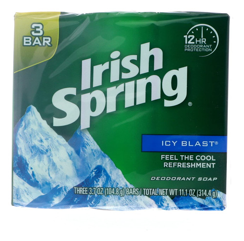 Irlandés Primavera Baño Bar, Icy Blast 3,75 oz, 3 x 3,7.