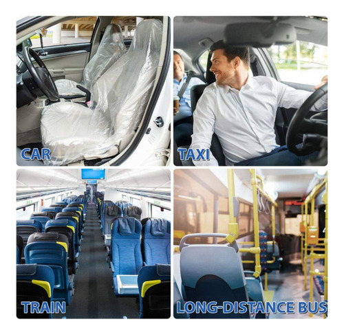 Cubre Asiento Desechables Para Autos Blanco 100 Unidades