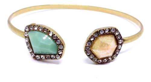 Pulseira Vintage Cuff Étnica Cintilante Luxo Strass Pedras