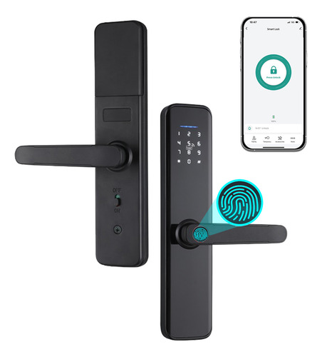 Puerta Compatible Con Cerradura Inteligente Con Manija De La