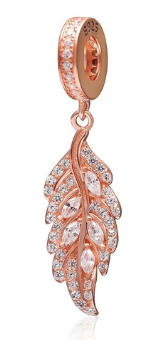 ~? Soukiss Rose Gold Dangling Feather Charm Authentic 925 St