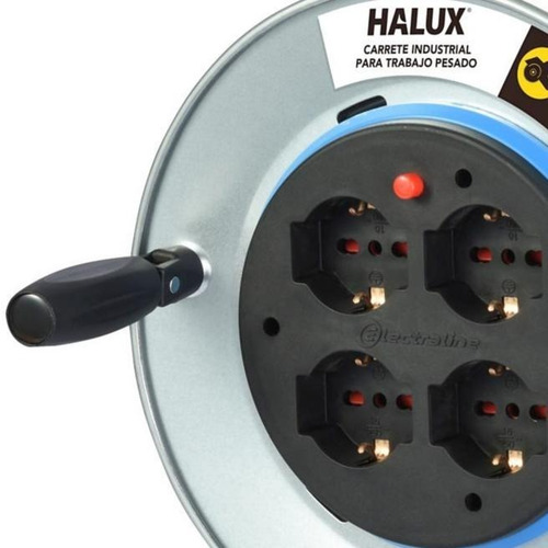 Carrete Alargador Pro 40m 16a 4tomas Schuko Halux