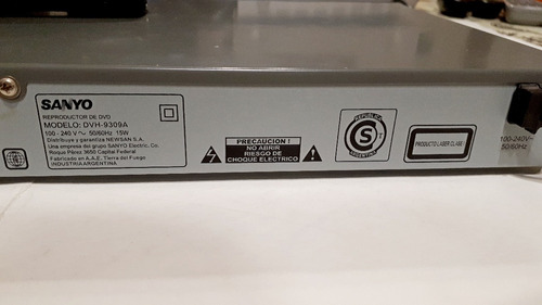 Reproductor Dvd Sanyo Modelo 9309a
