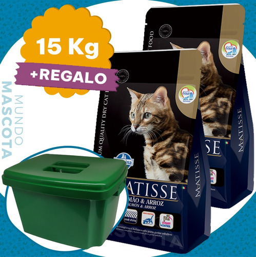 Imagen 1 de 2 de Alimento Matisse Gato Adulto Salmón & Arroz 15 Kg + Regalo