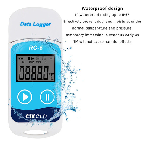 Data Logger Usb Temperatura Para Cadena De Frio Rc-5 Elitech