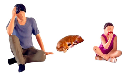 Modelo De Hombre Y Niña Sentado, Modelo De Personas