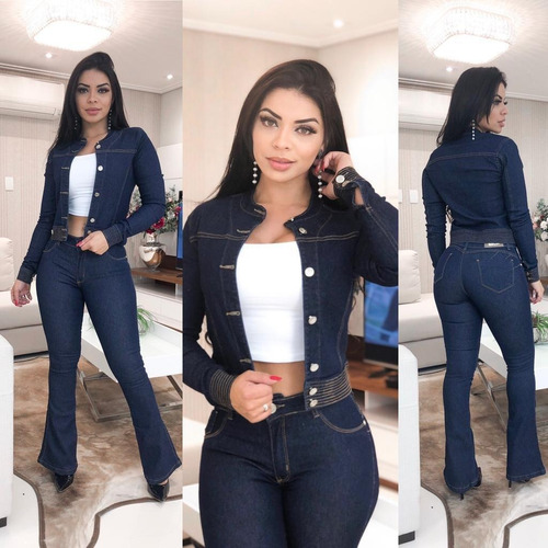 Imagem 2 de 3 de Jaqueta Jaco Blusa De Frio C/ Lycra Escura Roupas Feminina
