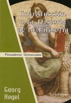 Comprar Introducción A La Historia De La Filosofía Hegel Gradifco