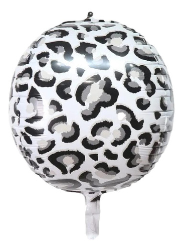 2 Globos Orbz Leopardo Animal Print Blanco Negro Grey