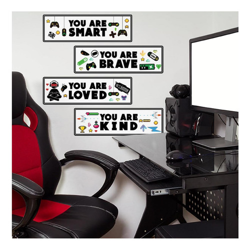 4 Pcs Juego De Calcomanía De Pared Controlador De Juego De