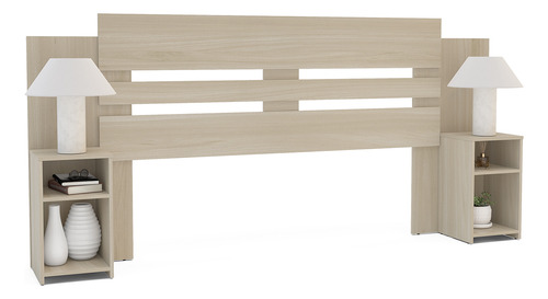 Mobi Cabecera Queen Con 2 Buros Integrados De Madera Verona
