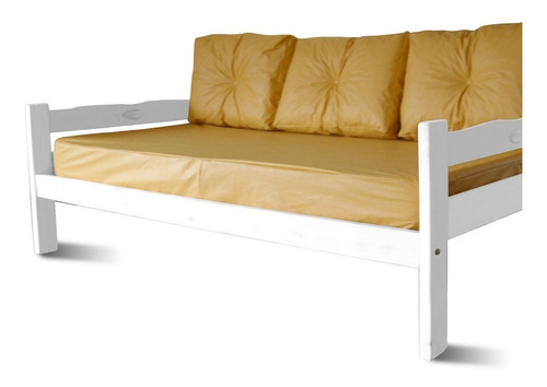 Diván Cama 1½ Plazas Blanco + Funda + 3 Almohadones