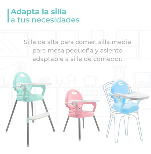 Silla Alta Bebe Periquera Para Comer Convertible 3 En 1 Color Verde Clásica