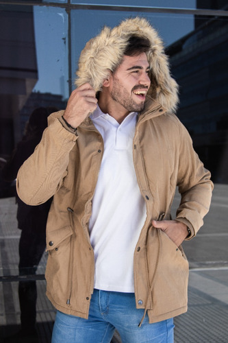 Imagen 3 de 9 de Campera Parka Hombre Gabardina Interior Corderito Importada