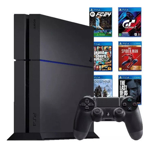 Console Playstation 4 Fat 500 Gb Standard Sony Cor Preto 1 C Preto (Recondicionado)