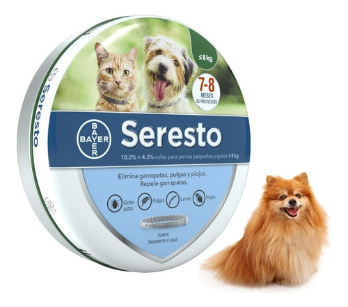 Collar Seresto Antipulgas Perro Pomeranian 0-4kg