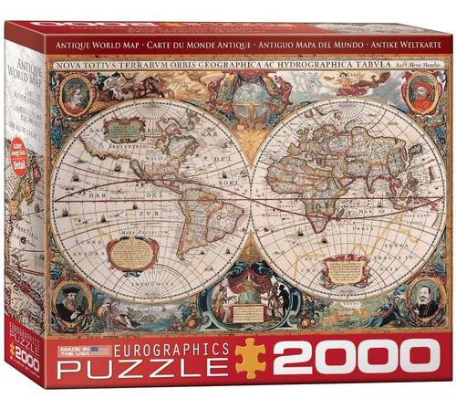 Rompecabezas Eurographics Antiguo Mapa Del Mundo 2000 Piezas