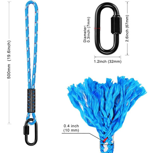 Benelabel Poseidon Series Cosido Prusik Loops Cuerdas, 19, 2 Azul