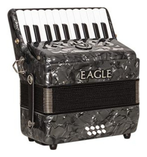 Acordeon Eagle Ega 0348 Pbk 48 Baixos 3 Registros 26 Teclas