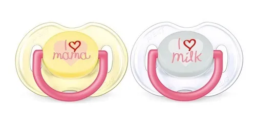 Chupete Silicona Avent Bebe I Love Mama & Milk Blister X2 