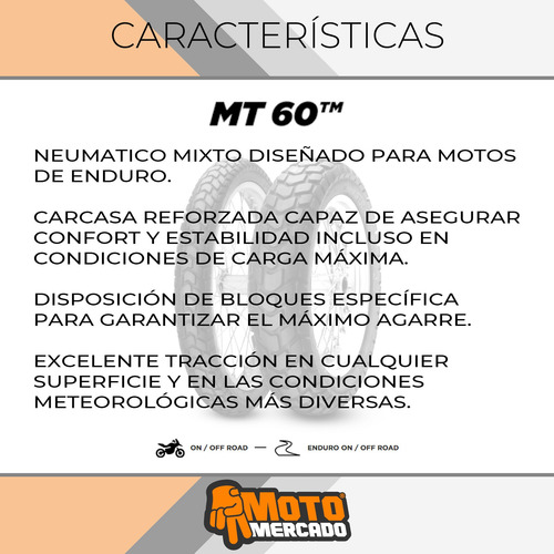 Imagen 2 de 4 de Cubierta 100 90 19 Pirelli Mt 60 Bmw F 650-