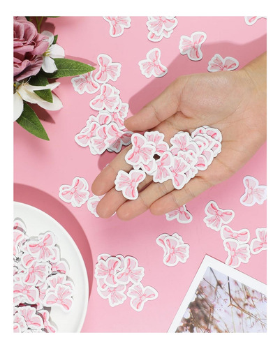 Liobelon 500 Piezas Bows Sticker Pink Coquette Etiqueta De