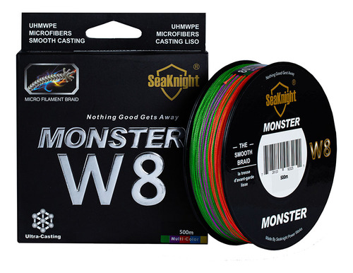 Linha Multifilamento Multicolorida 500m 8x Monster W8 8 Fios