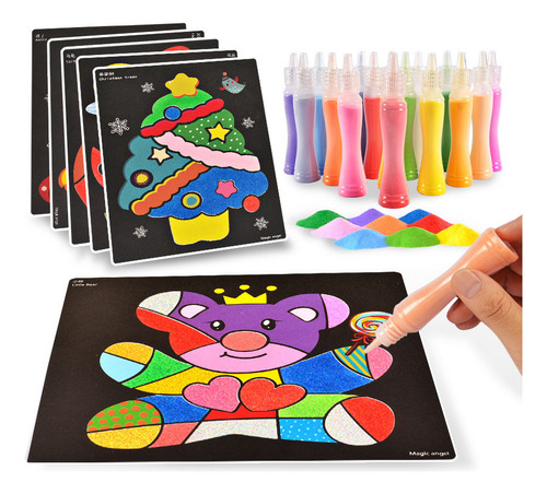 Coloring Sand Painting Paper Drawing Set Children Diy Art