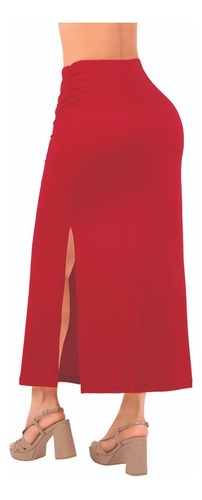 Falda Dama Formal Rojo Larga 313-54