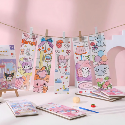 Bloque de dibujo en acuarela My Melody Kuromi Hello Kitty