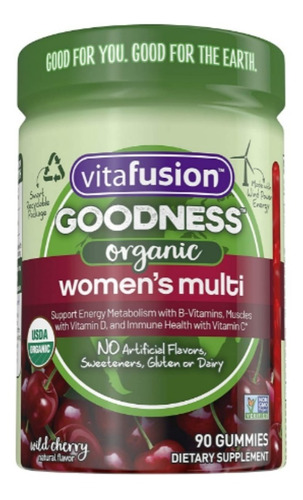 Multivitaminas Goodness Organicas Para Mujer  90 Gomitas