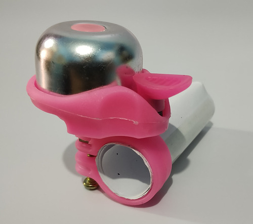 Buzina Campainha Sino Bicicleta Infantil Ciclismo Trim Alta Cor Rosa Liso