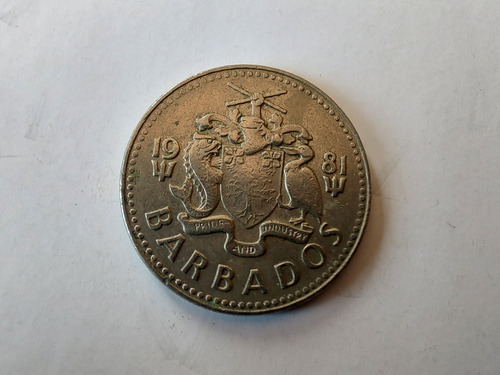 Moneda Barbados 25 Cents 1981 (x1226