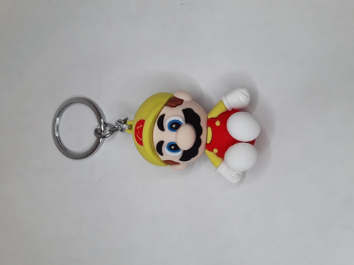Figura Keychain Super Mario Bross Mario Gorro Amarillo 6 Cm