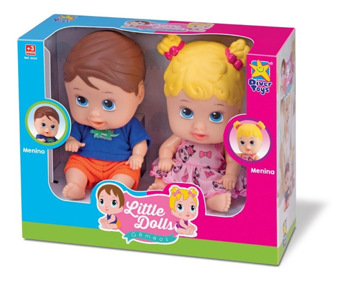 Boneca Little Dolls Gêmeos - Divertoys 