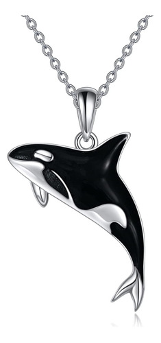 Crmad Orca Killer Whale Collar Para Mujer Plata De Ley Orca