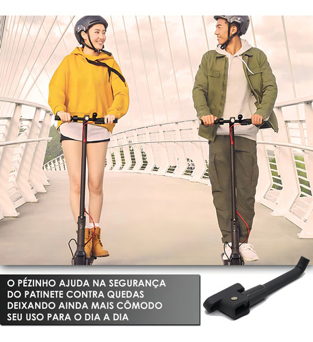Soporte de pie para apoyar el patinete eléctrico con soporte lateral