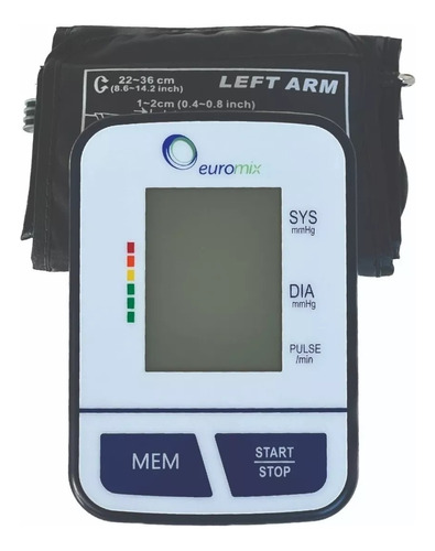 Tensiometro Digital Brazo Medidor Presion Arterial Euromix