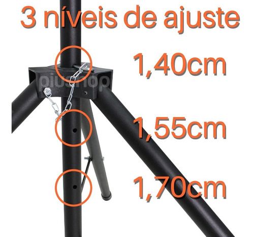 Imagem 4 de 6 de Kit 2 Tripe Caixa De Som Copo Aco Suporte Pedestal Reforcado