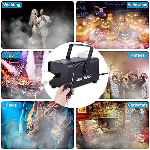 Maquina De Humo 400w Con Control Remoto Dj Fiesta Eventos Color Negro