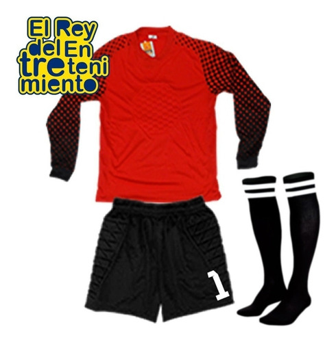 Set Camiseta Golero + Short + Medias + Nº Estampado - El Rey