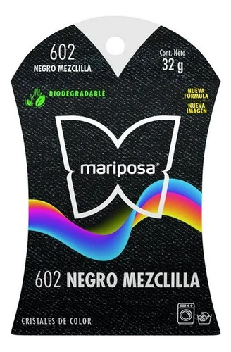 14 Pzas Colorante Para Telas Mariposa 602 Negro Mezclilla 32